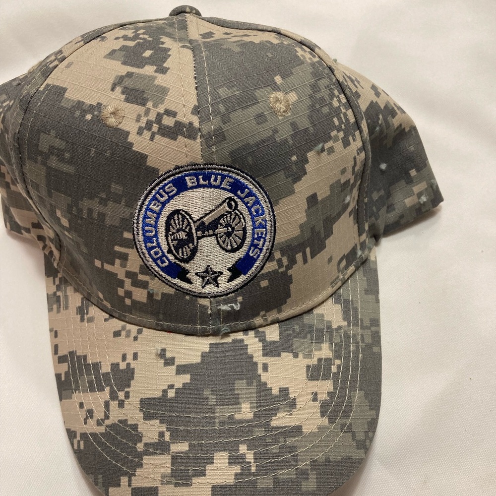 Columbus Blue Jackets Camo Cap with Blue Embroidery